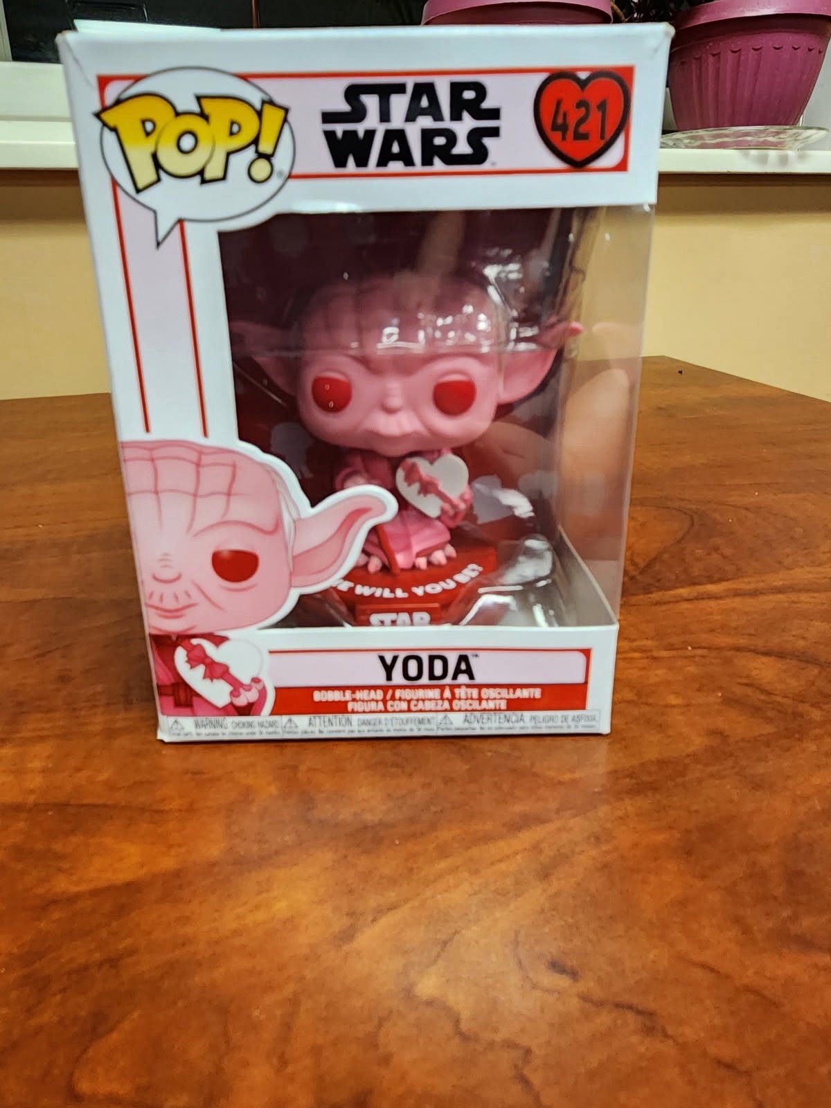 2 Funko Pop Star Wars Valentines figures - - one yoda and 1 ahsoka