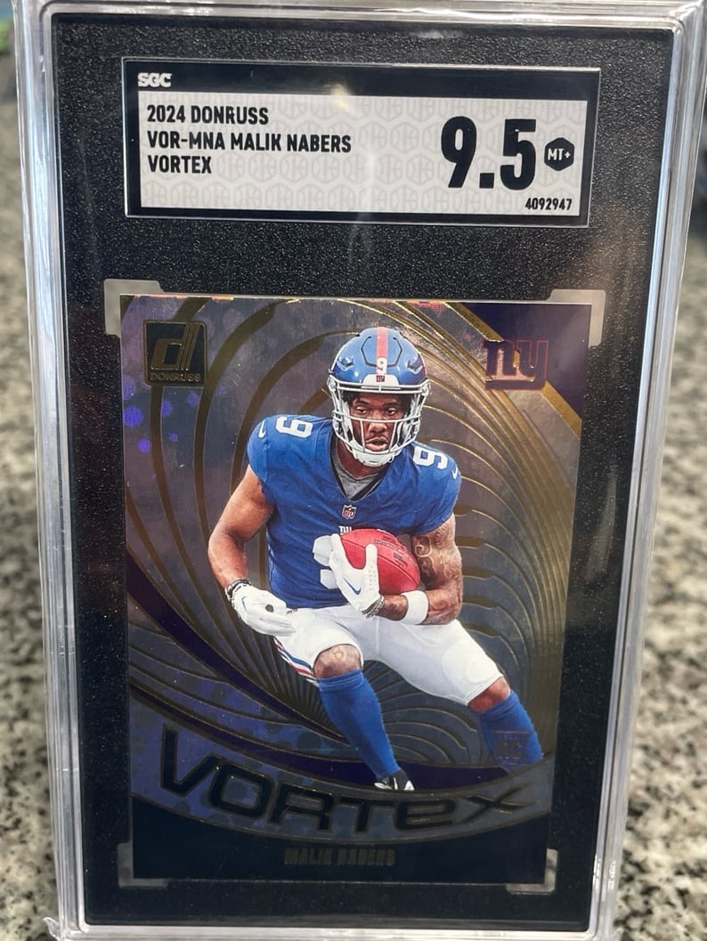 Donruss Card Malik Nabers vortex SGG 9.5