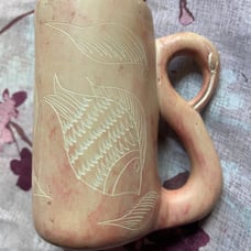 Artisan made Vintage Stone Age Handmade Stone Ceramic Mug Creative Primitive