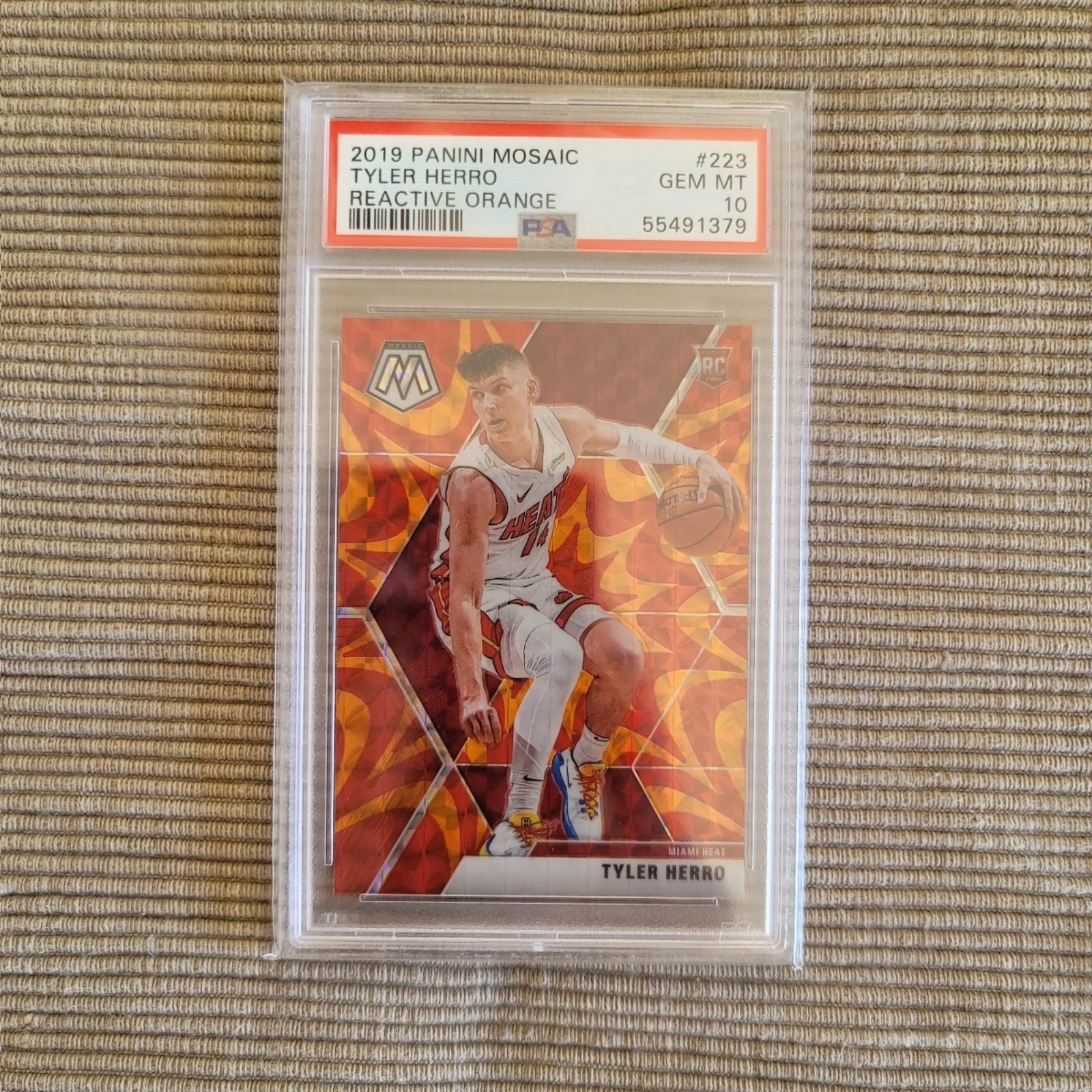 2019 Tyler Herro Mosaic Rookie Reactive Orange PSA 10