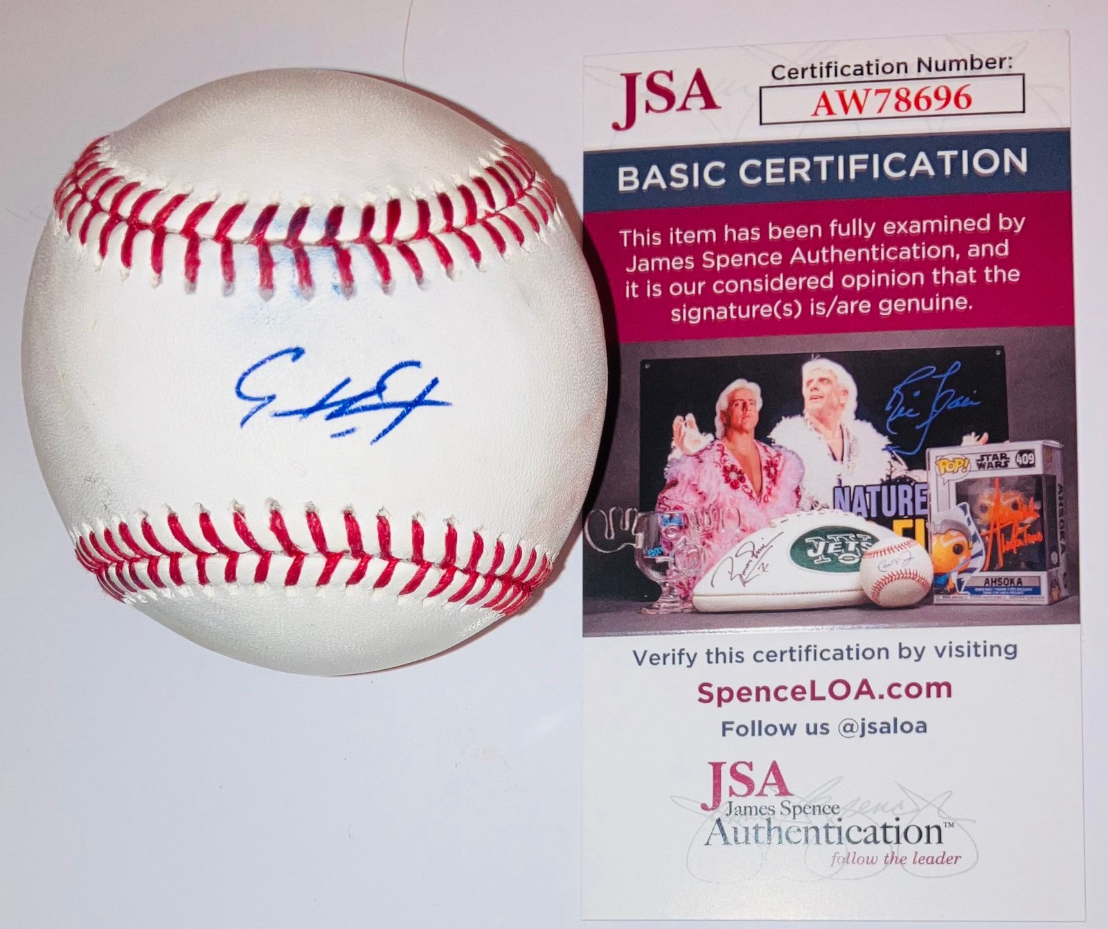 EDWIN DIAZ NEW YORK METS STAR SIGNED AUTOGRAPHED GAME USED MLB BASEBALL JSA COA!