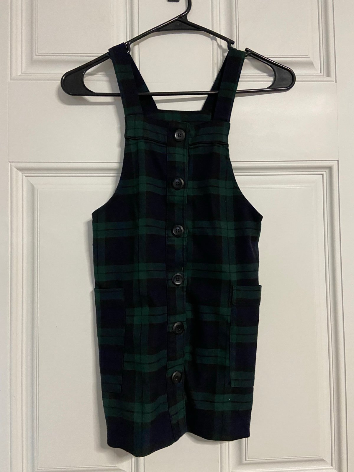 ZARA Black-Green HOLIDAY Buffalo Plaid Jumper Pinafore Kiddie Dress