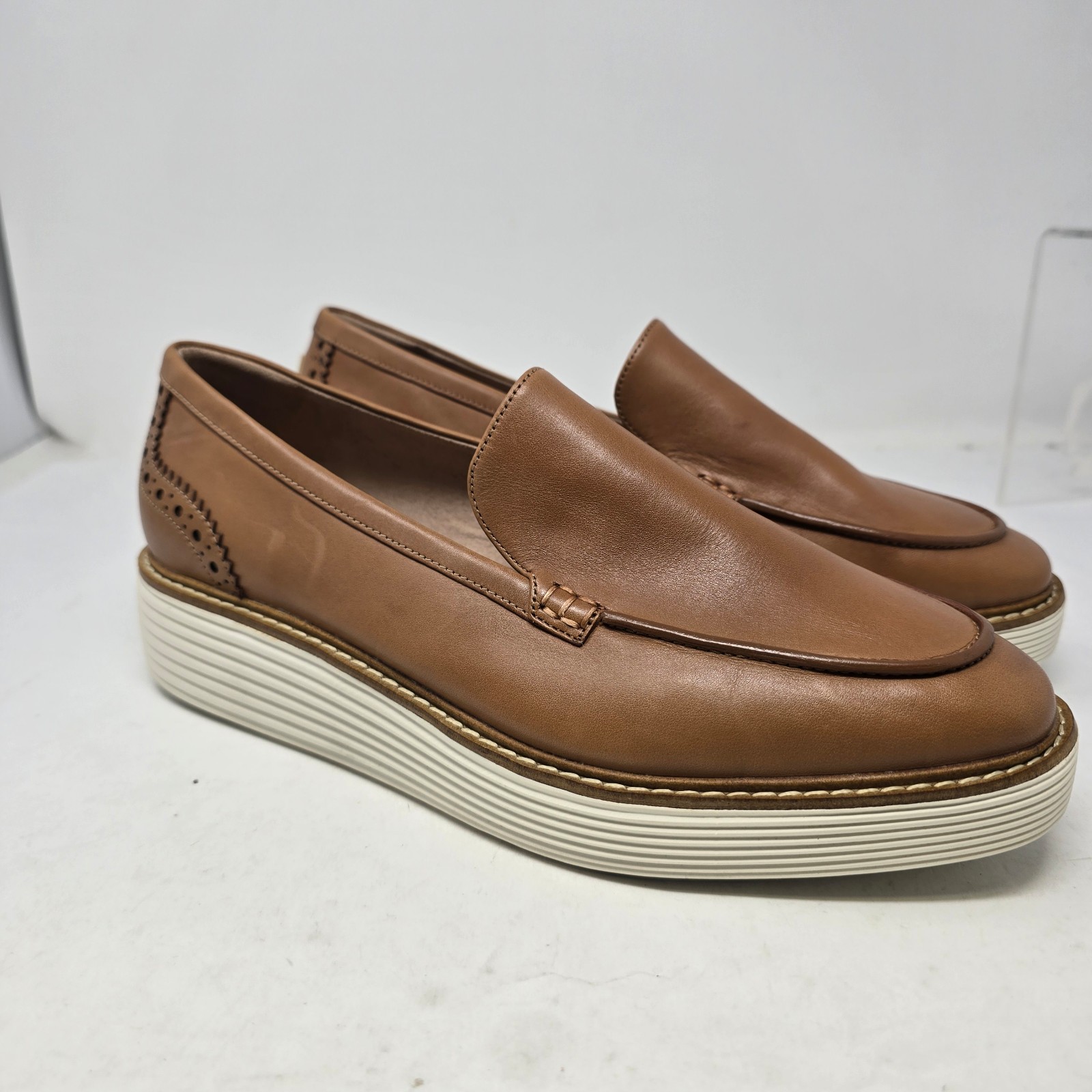 Cole Haan Womens 9.5 Originalgrand Platform Venetian Loafers Pecan Shoes Tan