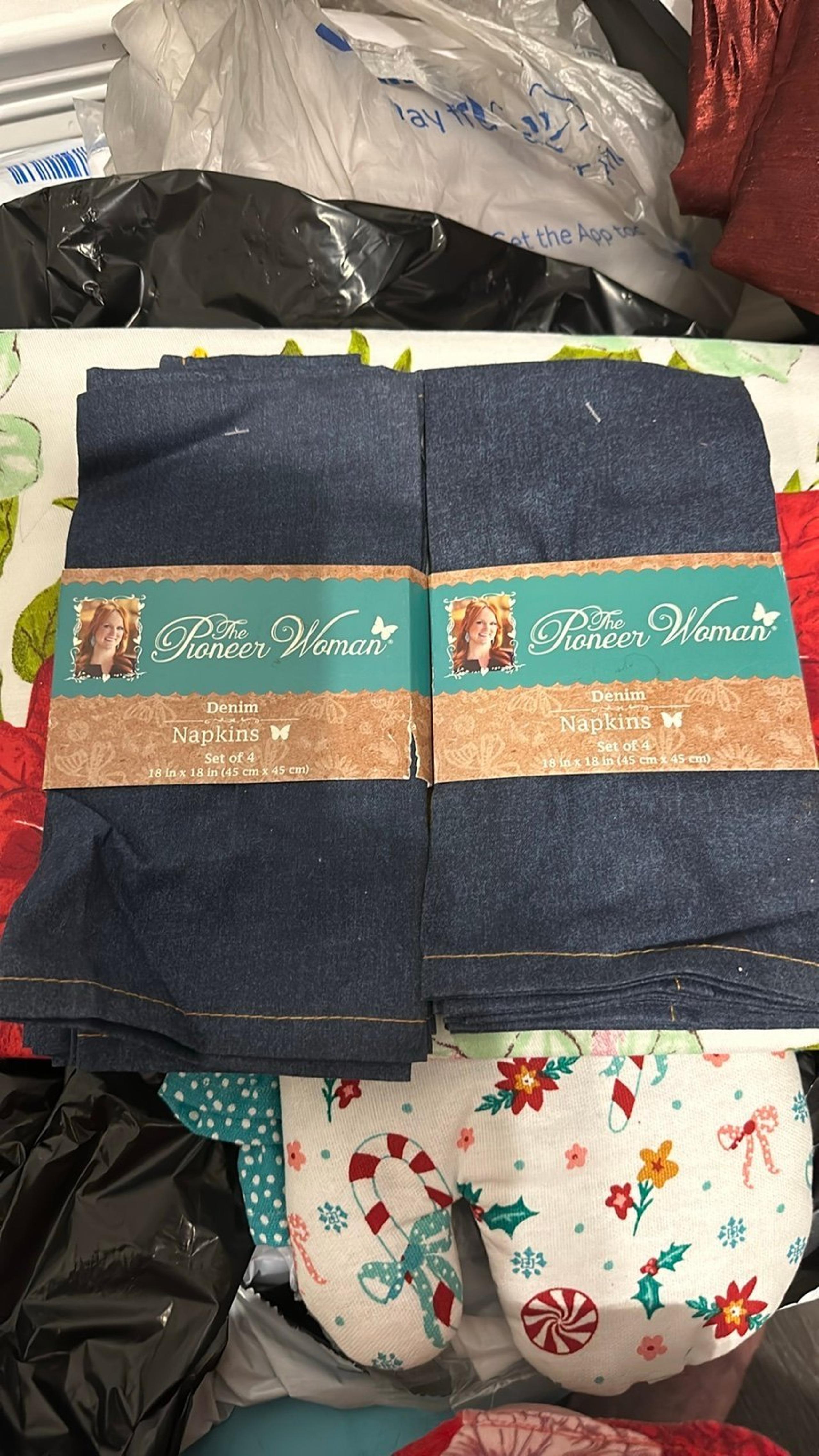 Pioneer Woman Cloth Denim Napkins Set of 4 Lot Of 2 Packs NWT!