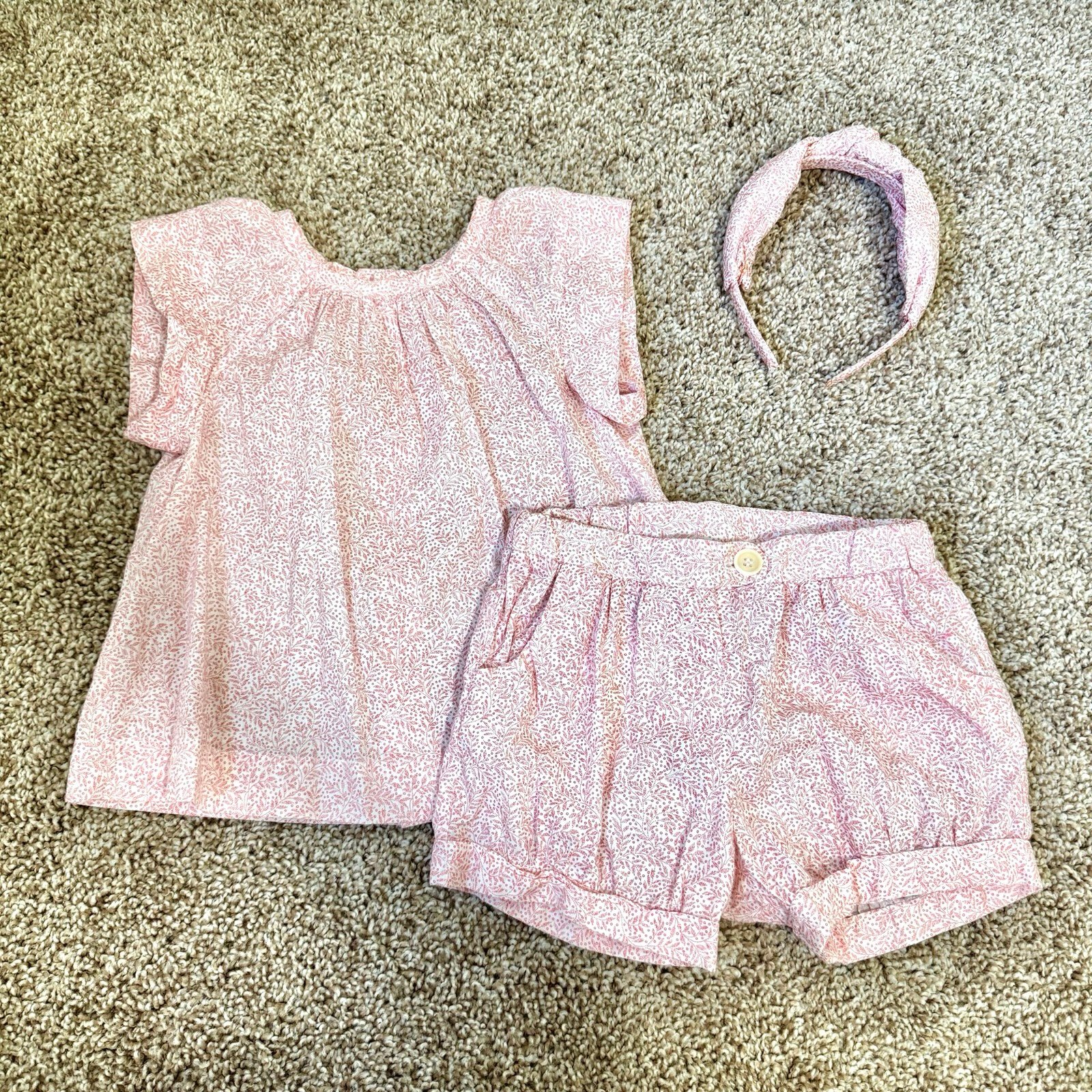 Bonpoint Pink Kids Set with Headband