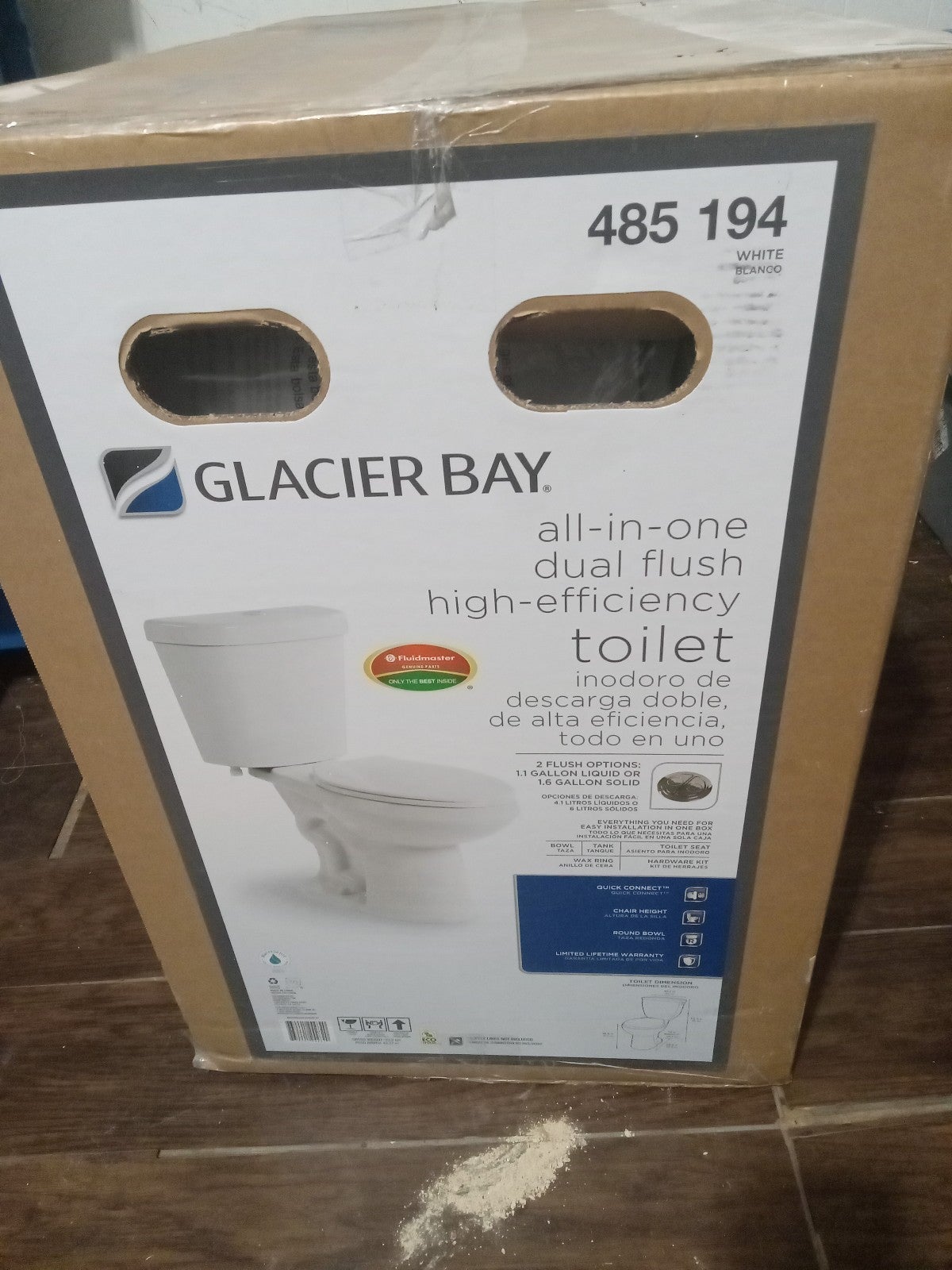 2-piece 1.1 GPF/1.6 GPF High Efficiency Dual Flush Complete Elongated Toilet in