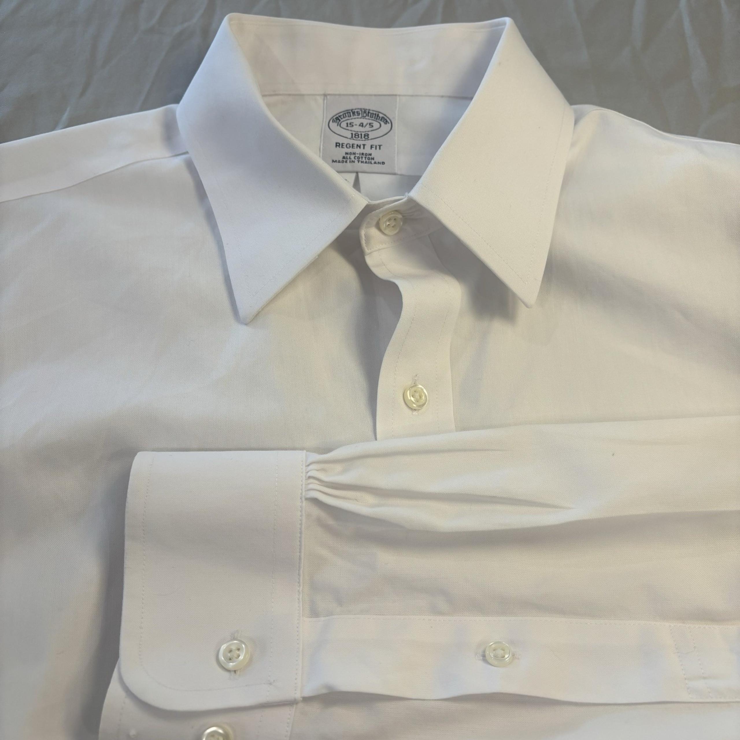Brooks Brothers Shirt Mens 15 4/5 Regent Non Iron White Button Down Long Sleeve