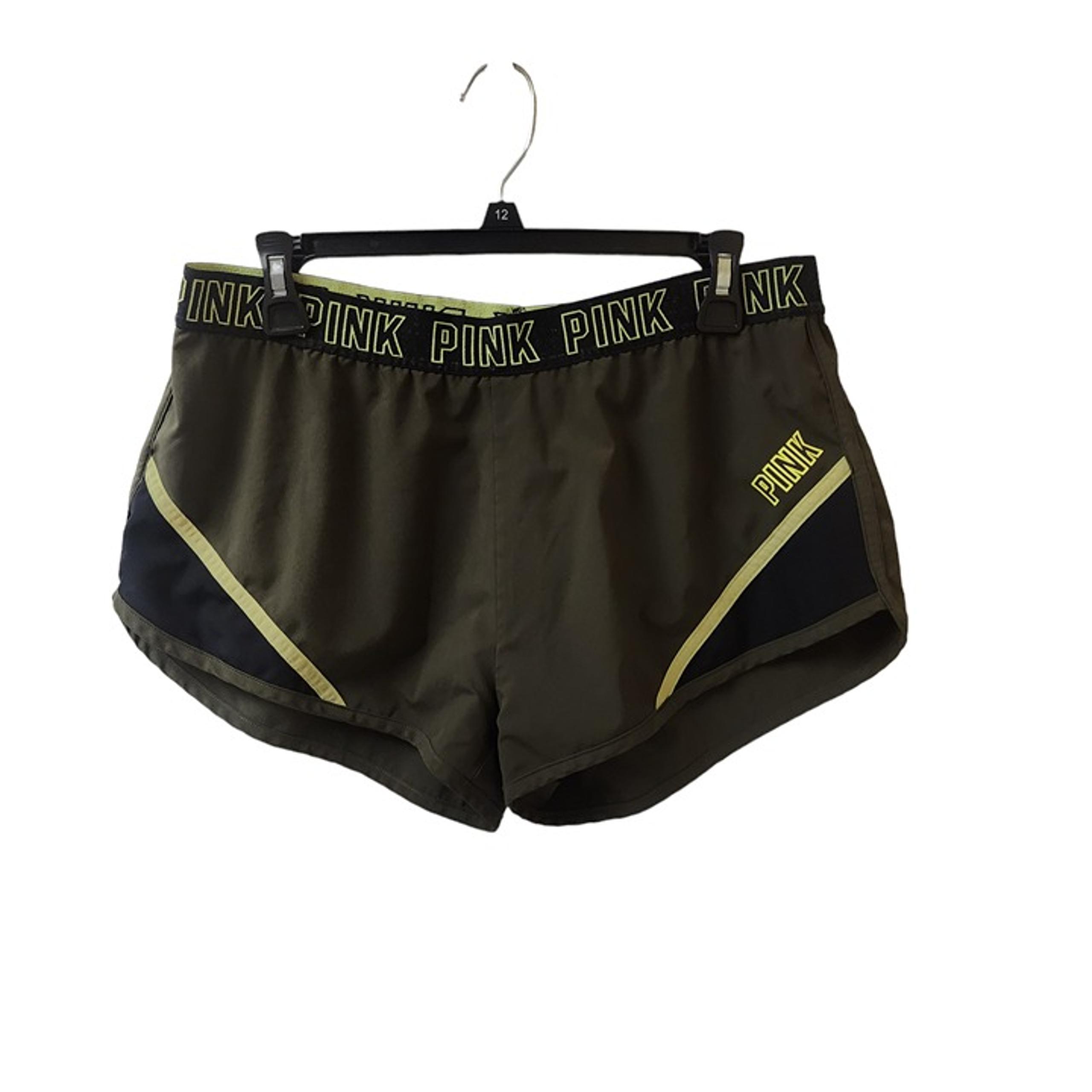 Victoria's Secret Pink Green Running Active Shorts Size Medium Women's
