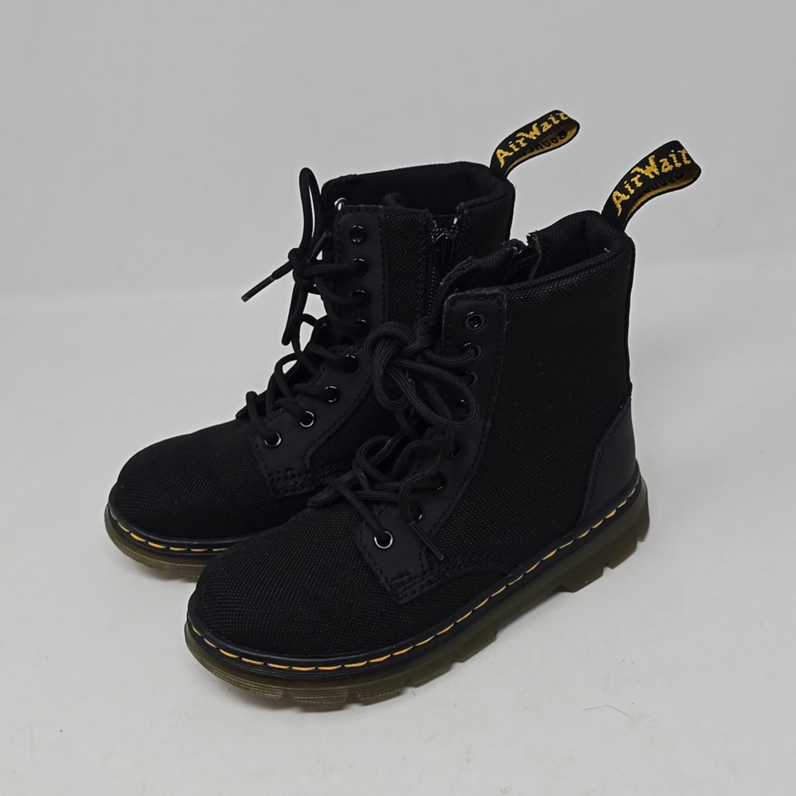 Dr. Martens Combs Junior Canvas Toddler Boots Black Size 12