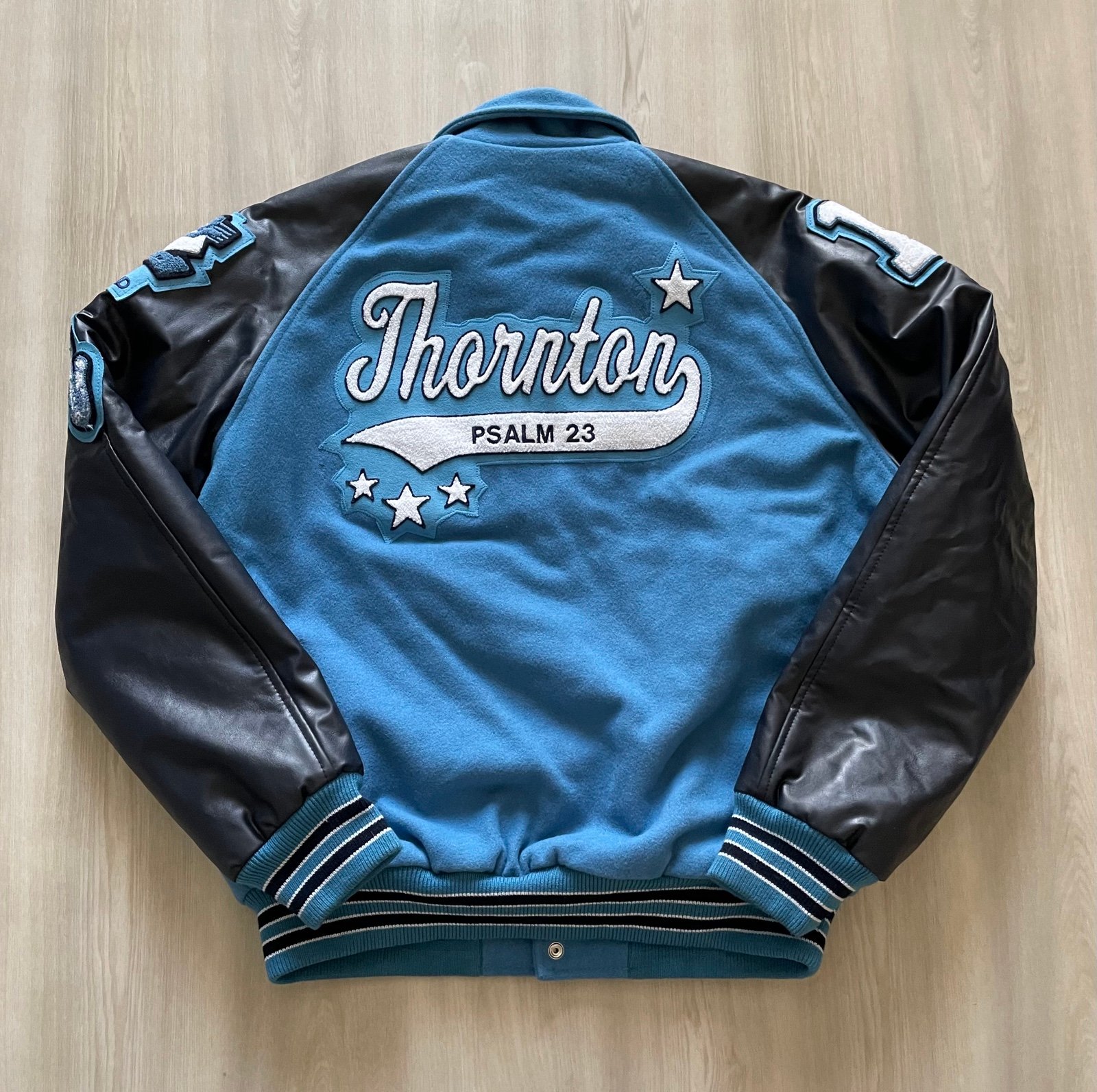 Y2K Dilly Latterman Jacket Band Thornton Psalm 23 Wool Letterman Jacket