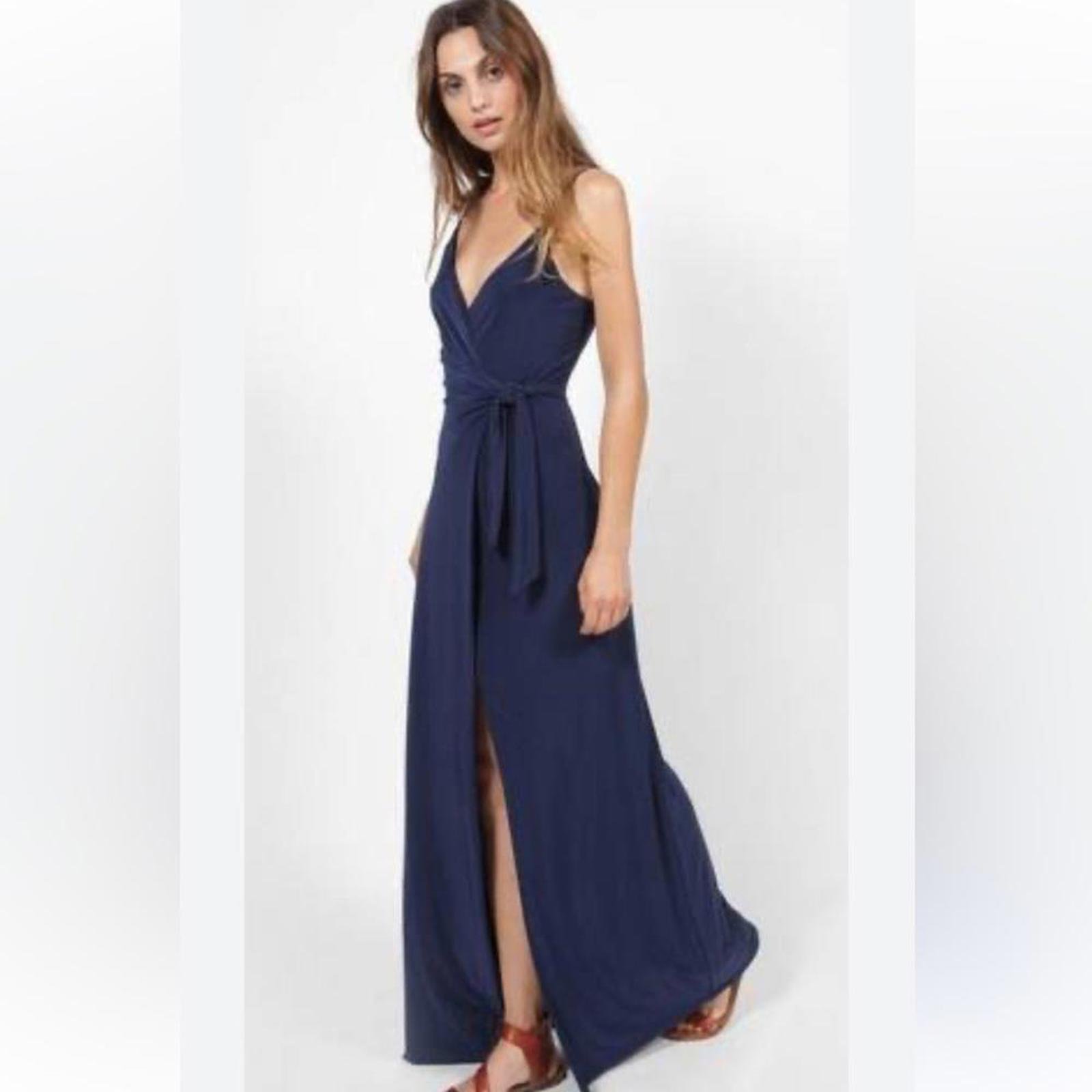 MISA Los Angeles l NWT Veronika Wrap Dress In Navy Small