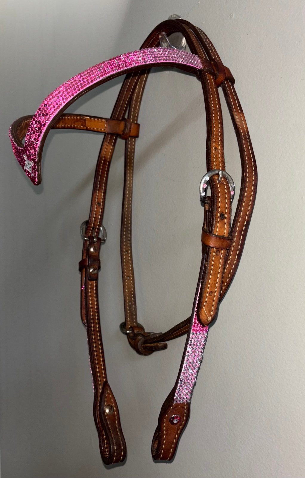 Adjustable Leather Bling Horse Bridle / Headstall tack