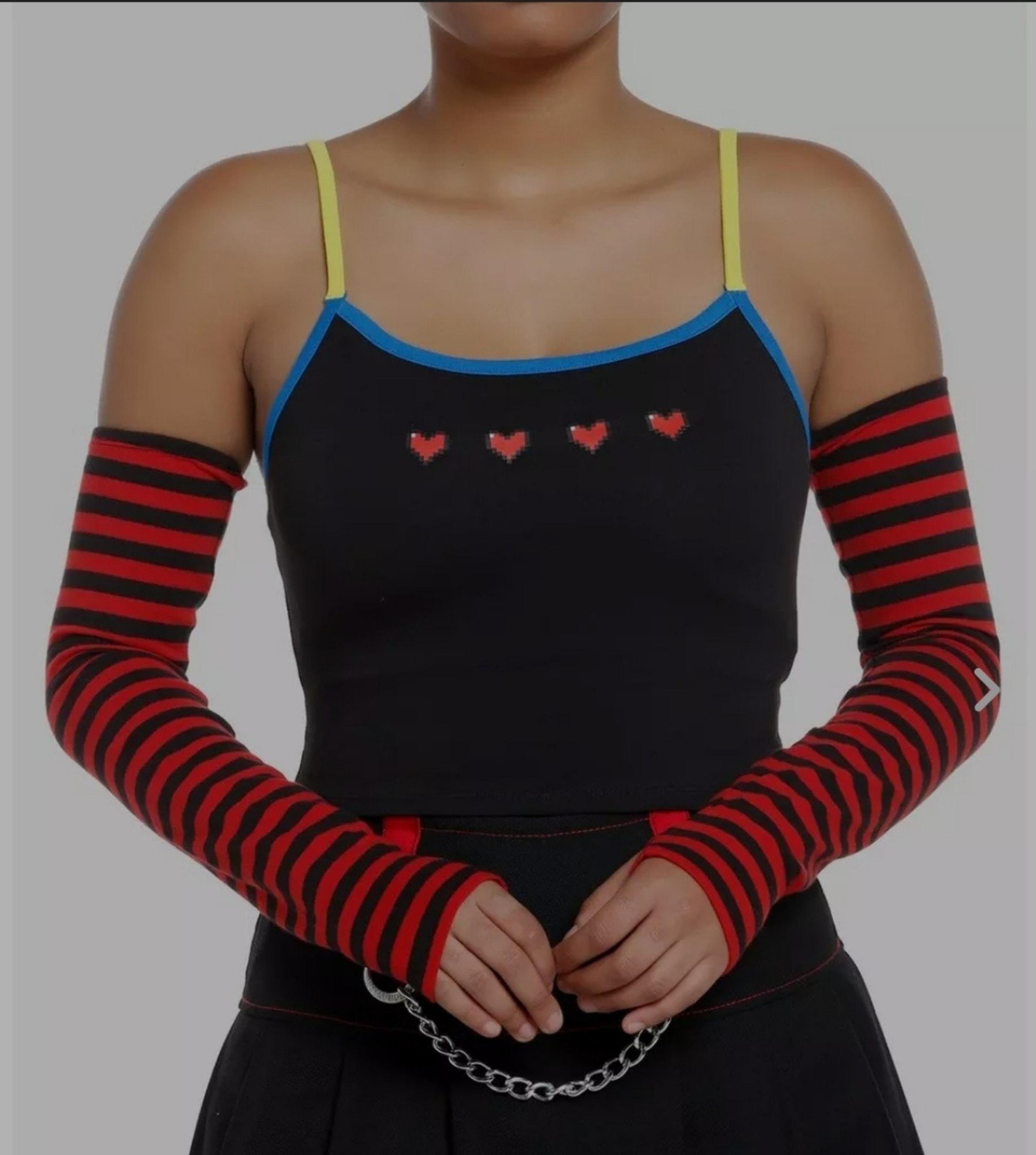 Social Collision Hearts Girls Cami With Arm Warmers