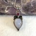 Sterling Silver 925 Lavender Chalcedony & Garnet Pendant Necklace 20 Chain