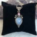 Sterling Silver 925 Lavender Chalcedony & Garnet Pendant Necklace 20 Chain