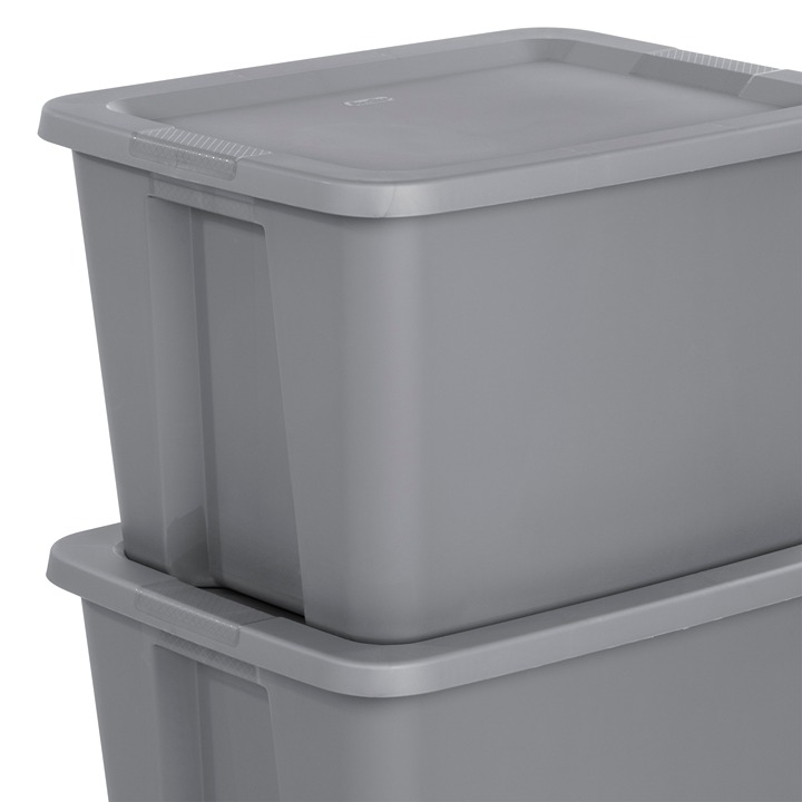 18 Gallon Tote Box Plastic, Gray-gfds6