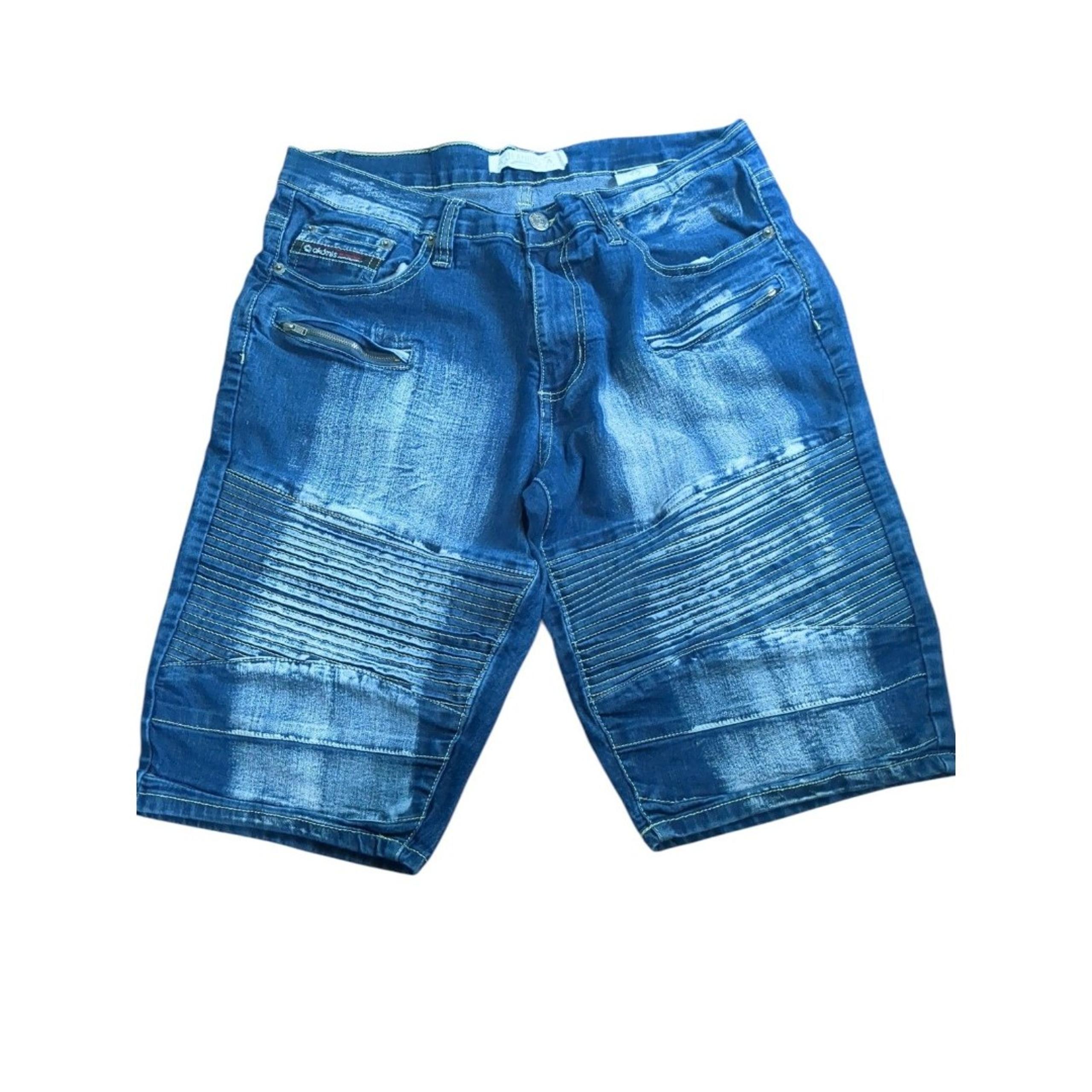 VTG Akademiks Jeanius Shorts Mens 32 Faded Blue AKDMKS Luxury Leisure Streetwear