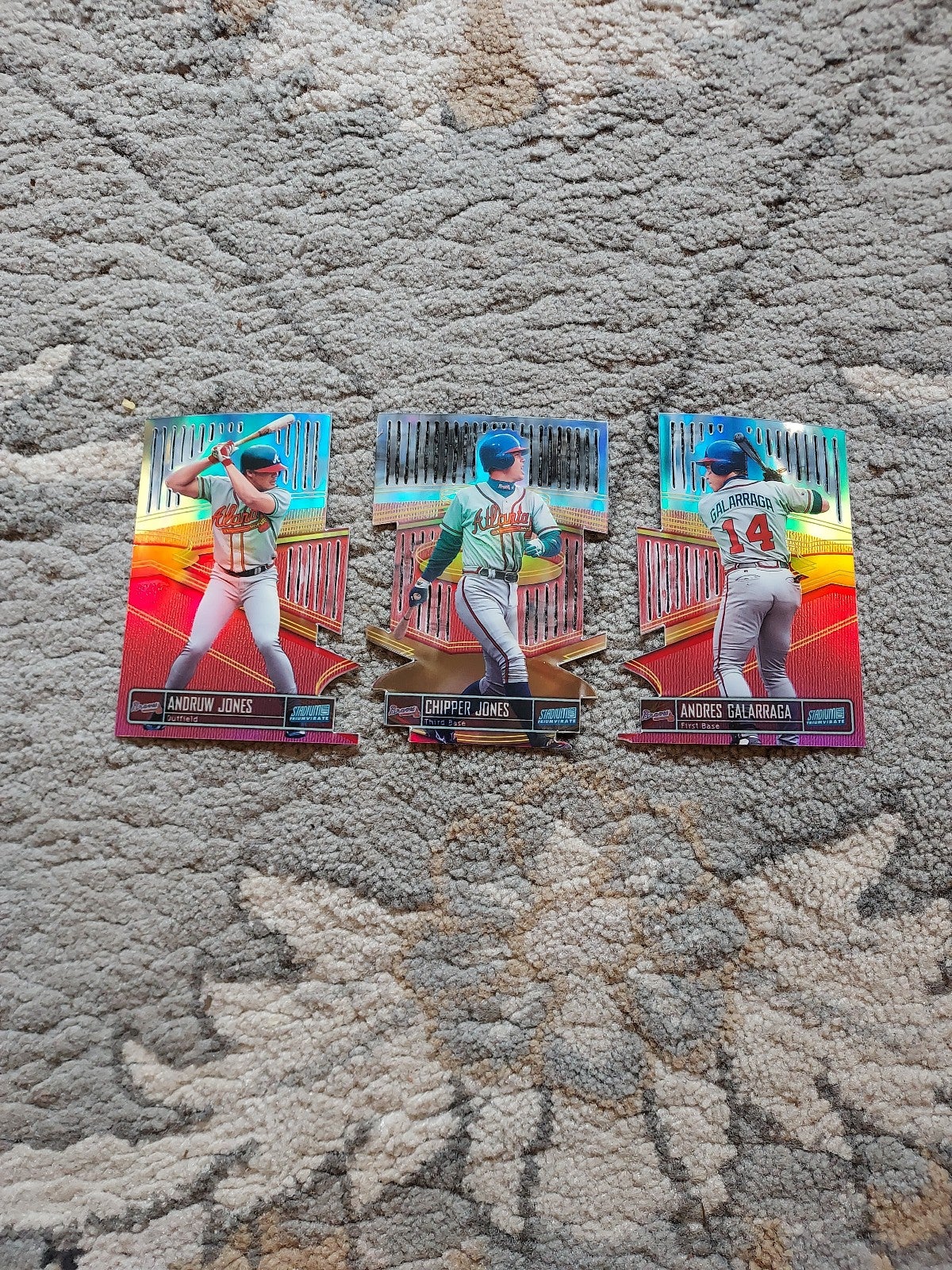 Atlanta Braves Stadium Club Triumvirate Refractor Set