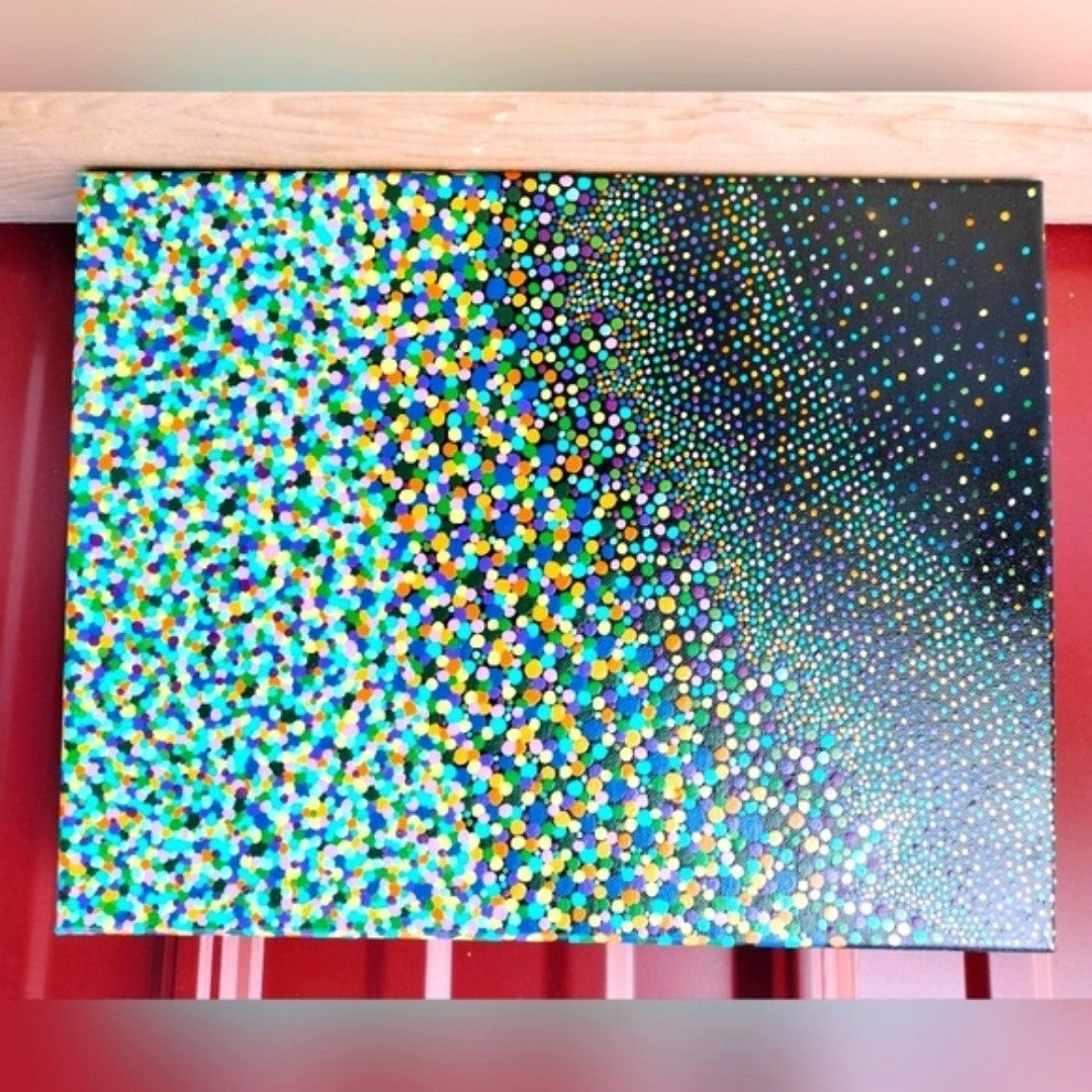 Dot Planet Canvas Painting