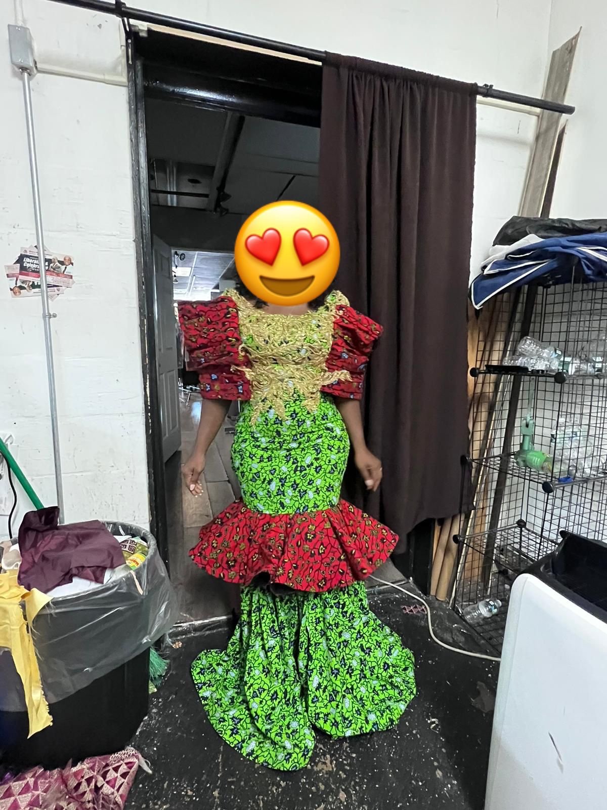 African Print Dress Women Size M-L