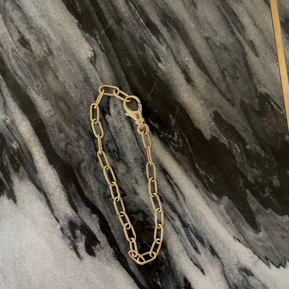 14k vintage paperclip bracelet