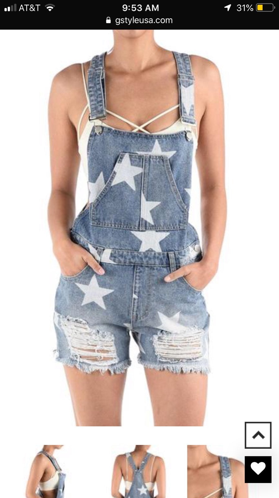American Bazi STAR Overall Shorts RARE
