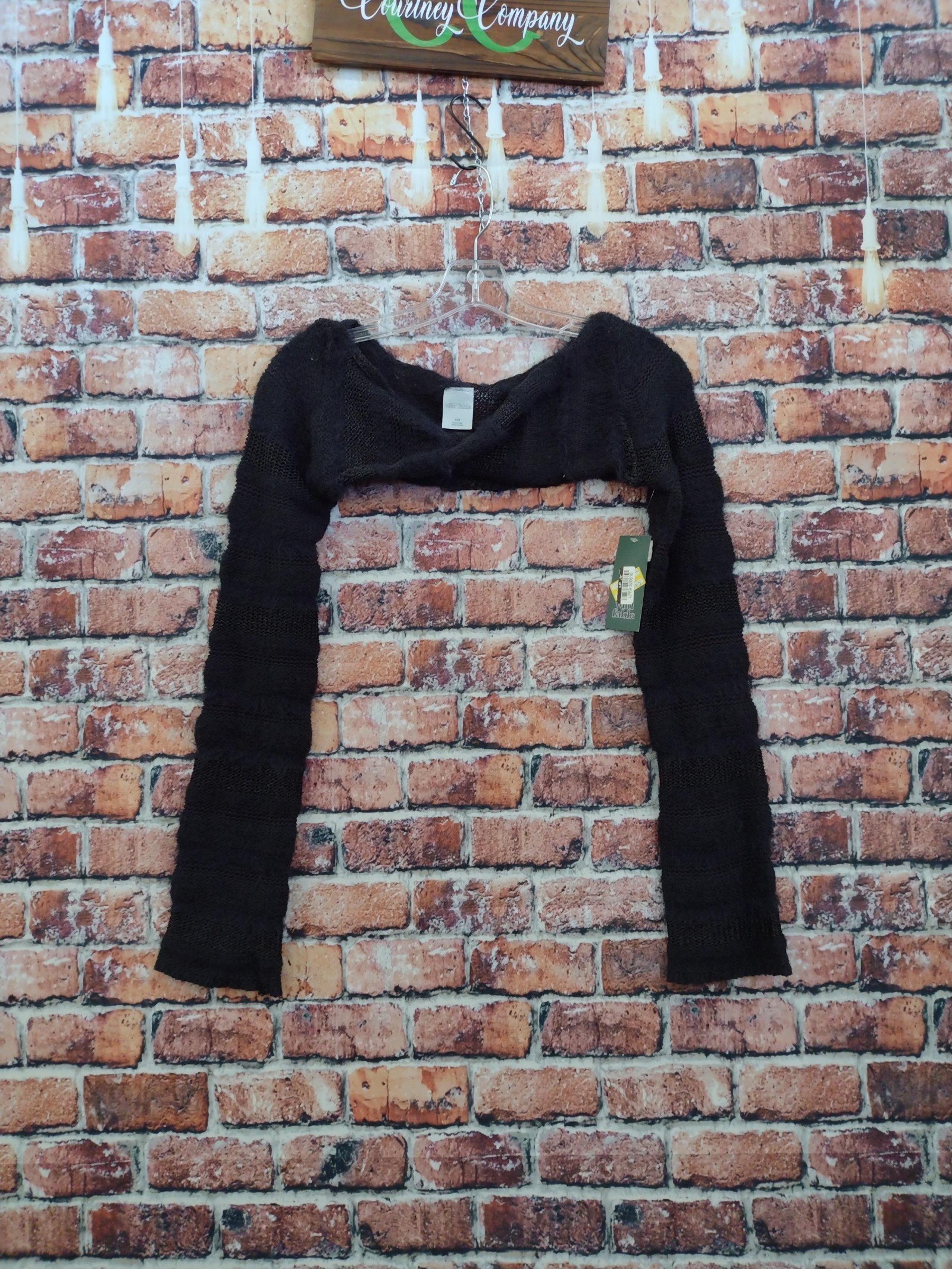 Wild fable women's black super crop top sweater top size xxs