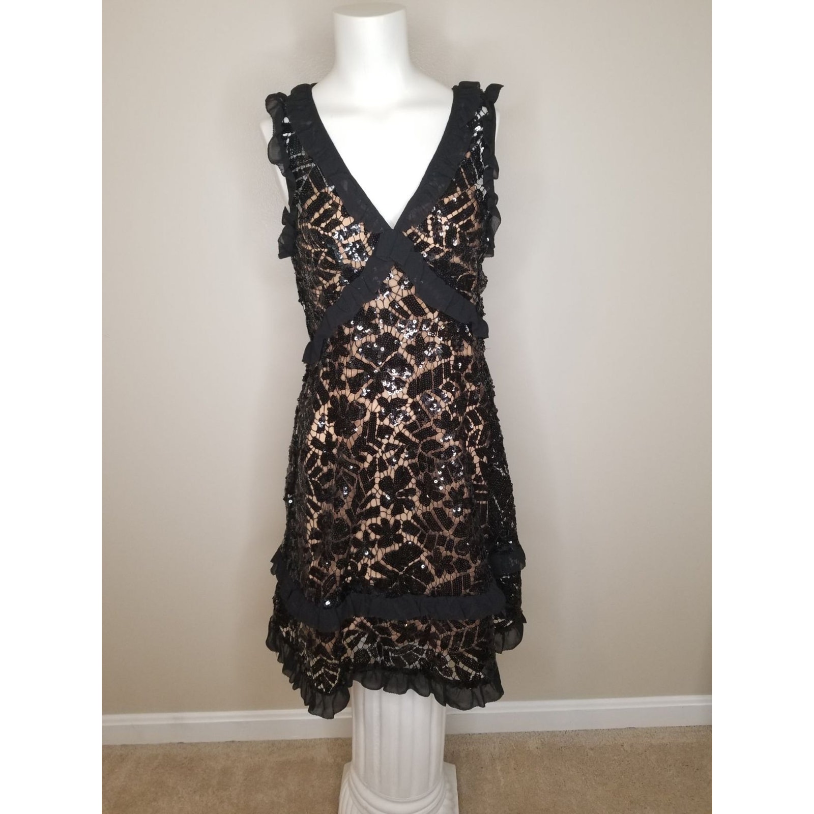 Michael Kors Ruffle-Trimmed Dress Sz XXS