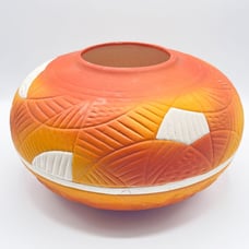 Southwest Native American Signed Pottery, Large Unglazed Painted Bowl Vase