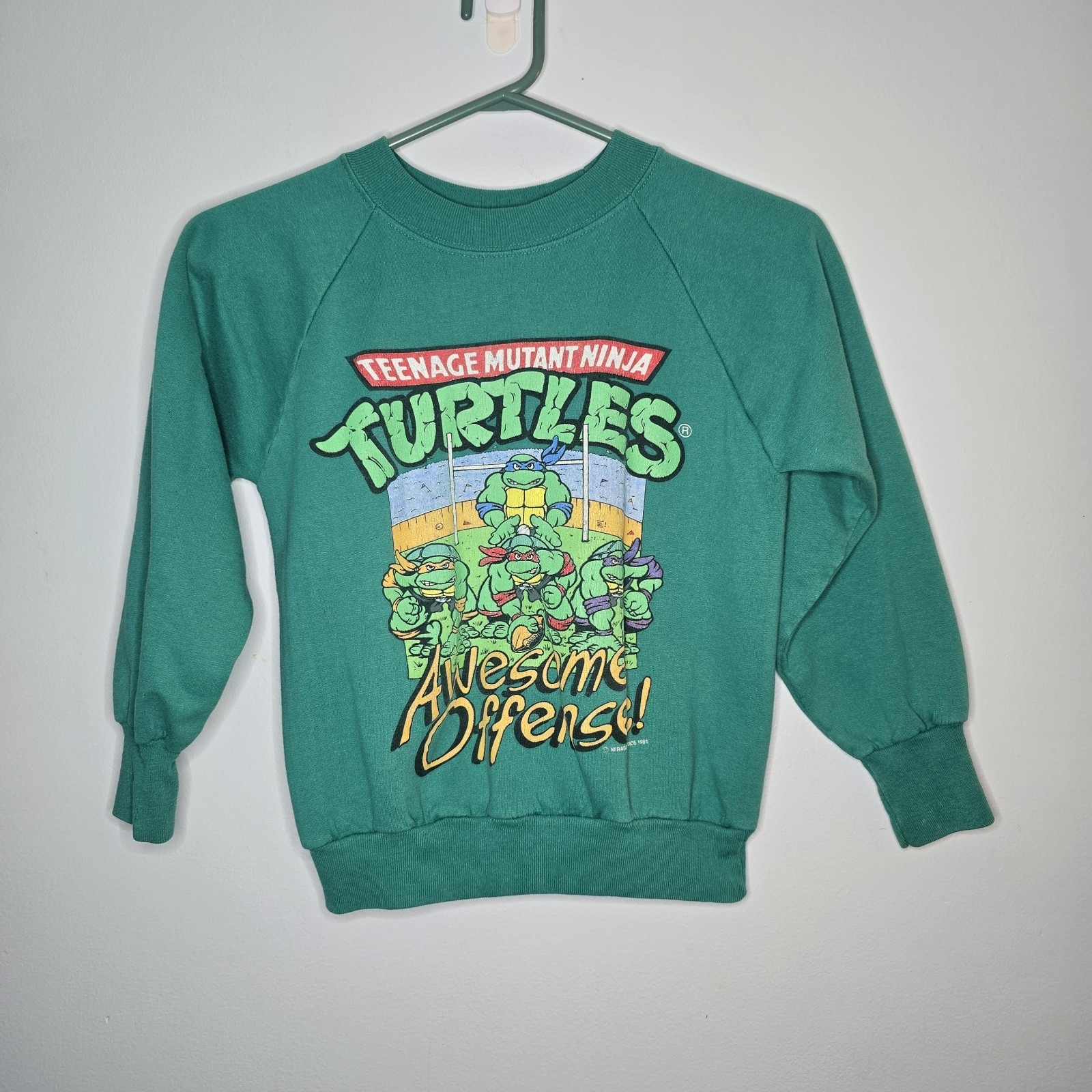 Vintage 1991 Teenage Mutant Ninja Turtles Pullover Sweater Kids M Youth