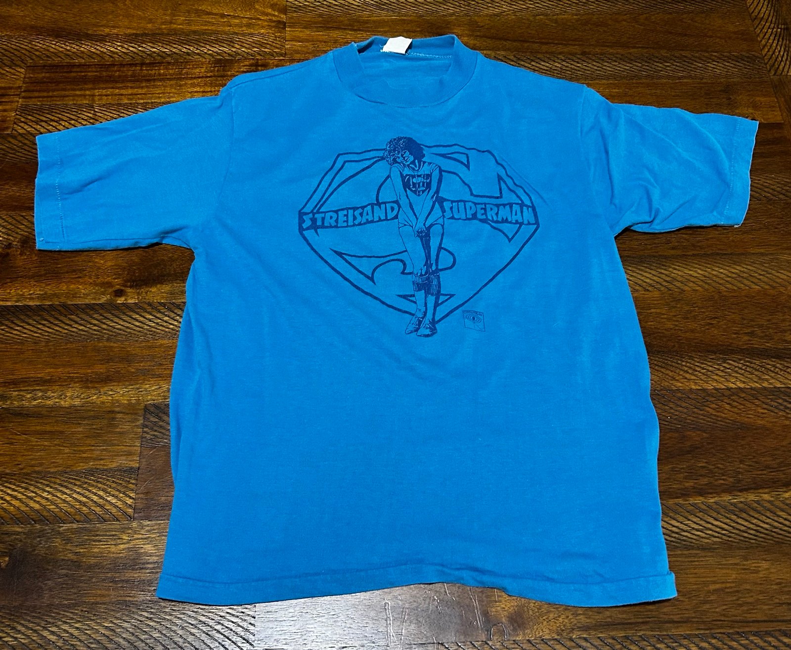 Vintage Rare 70s Superman Movie Promo Shirt Barbara Streisand Columbia Musicland
