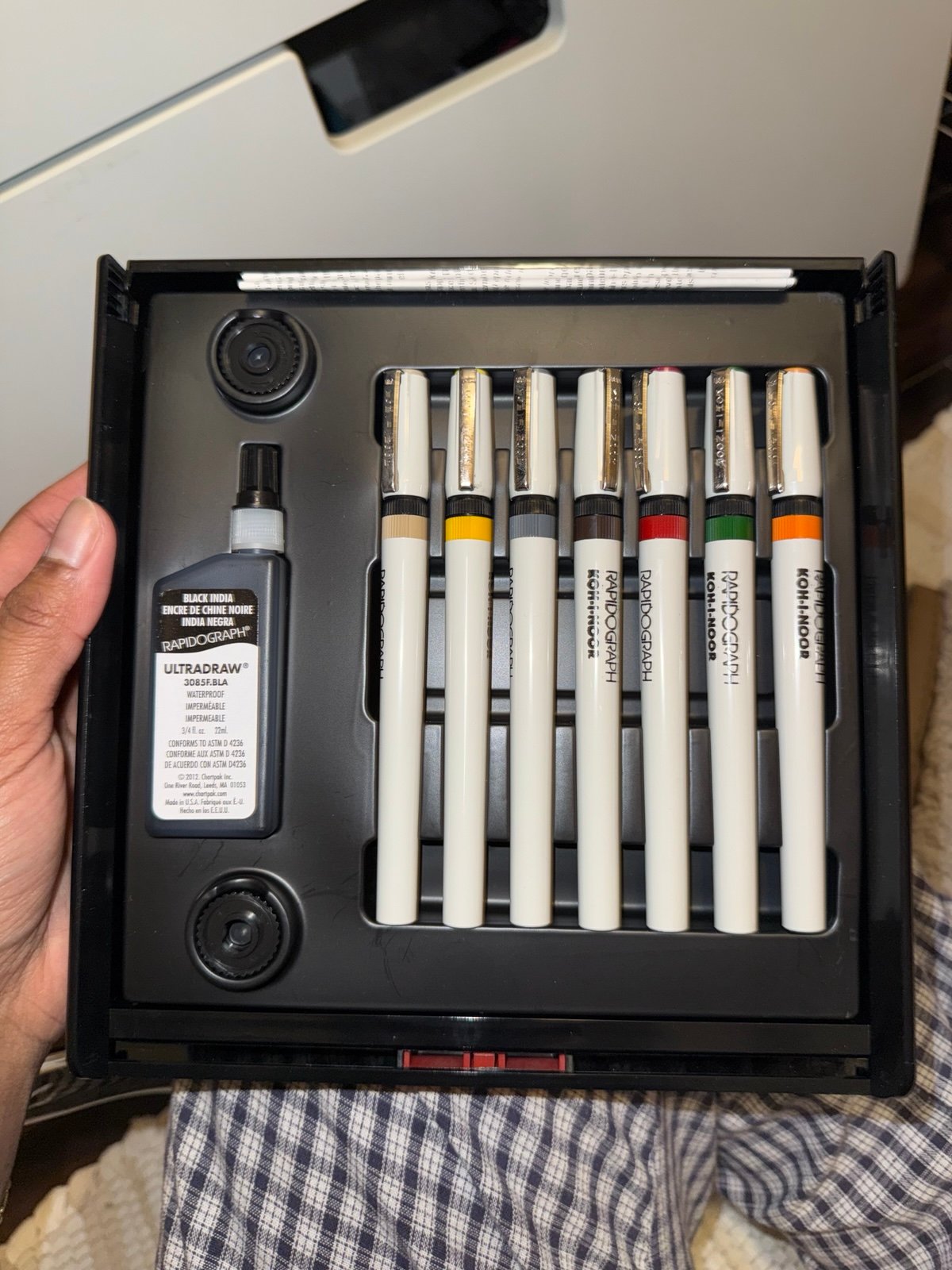 Koh-i-noor rapidograph slim pen and ink set