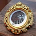 Original adorable Raccoon watercolor painting in miniature gold ornate frame