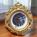 Original adorable Raccoon watercolor painting in miniature gold ornate frame