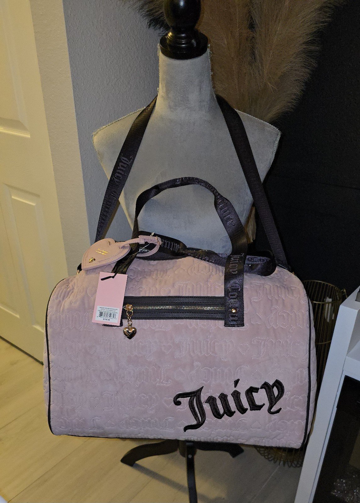 JUICY COUTURE Weekender Vintage Dreams Dusty blush/chocolate bag