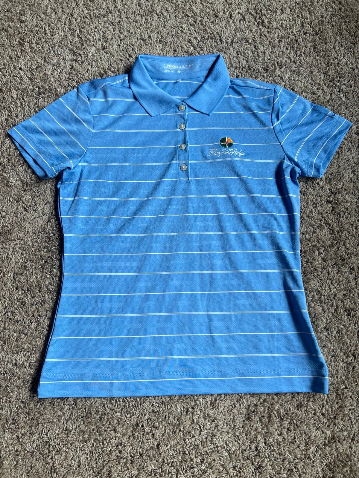 New Nike Womens Golf Polo Shirt Pumpkin Ridge Golf Club Portland Oregon Small
