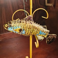LARGE FISH Cloisonné Enamel Ornament Figurine BEAUTIFUL Trout