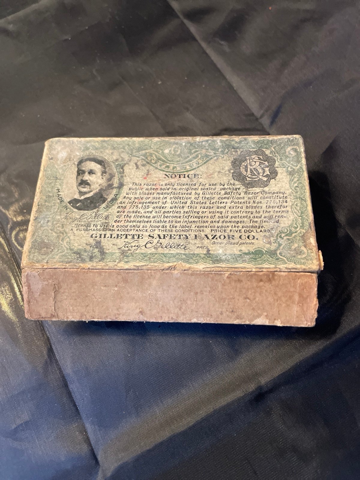 1918 Gillette Ball End Old Type Khaki Set Double Edge Safety Razor Set
