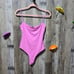 Naked Wardrobe Pink Got The Scoop Tank Bodysuit Sz L NWT