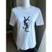 NWT vintage Yves Saint Laurent YSL white logo t-shirt size Small