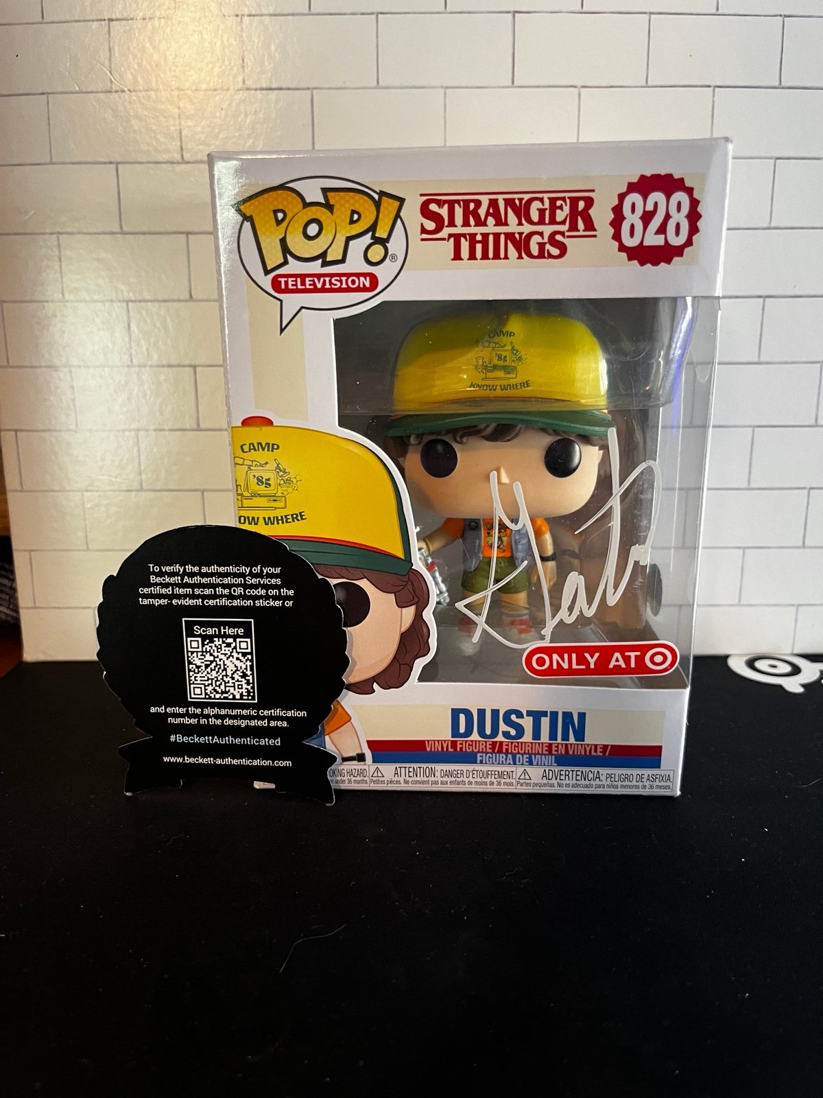 Funko Pop Dustin signed by Gaten Matarazzo