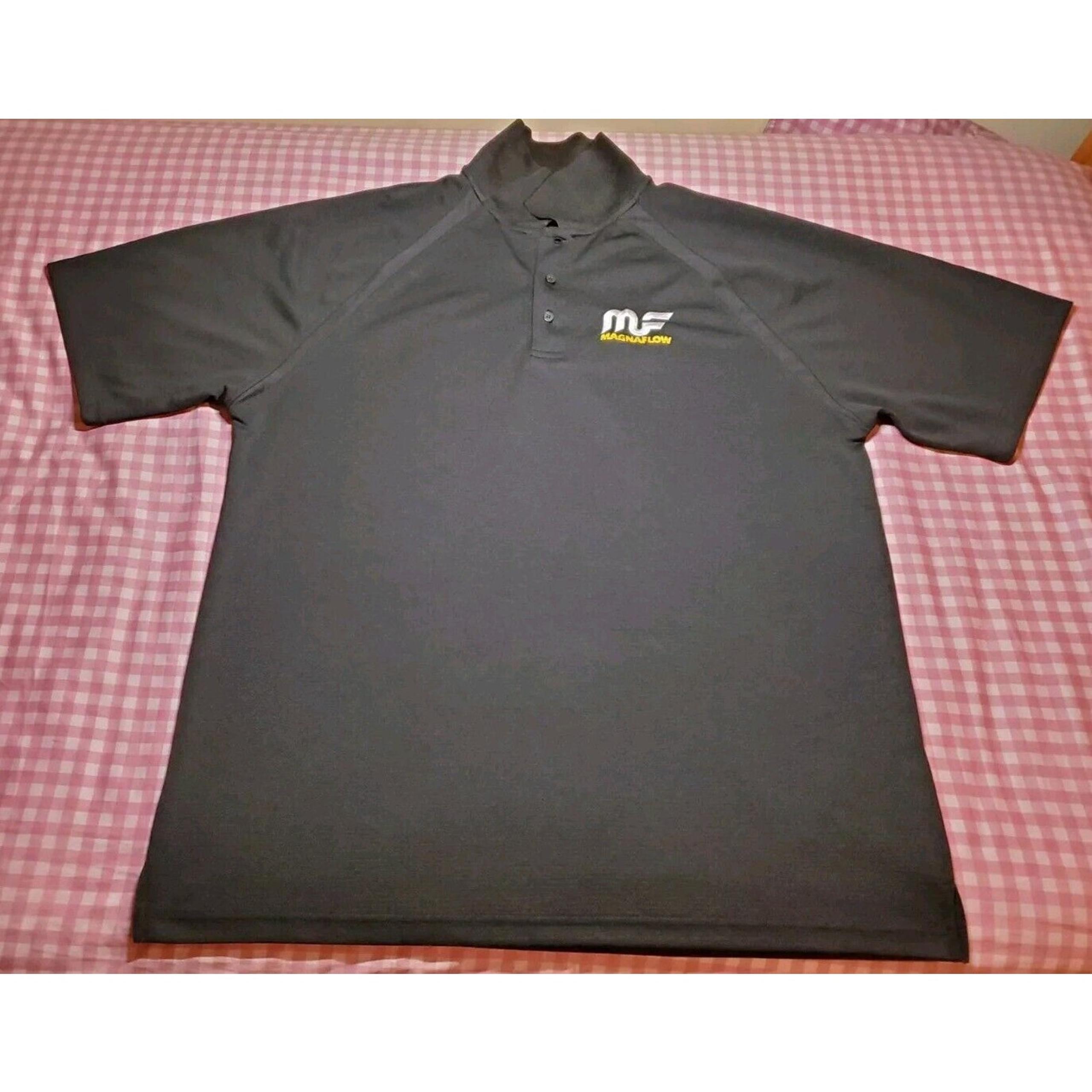 RARE MAGNAFLOW Exhaust Performance Golf Polo Shirt Black Size XXL Muffler Cars