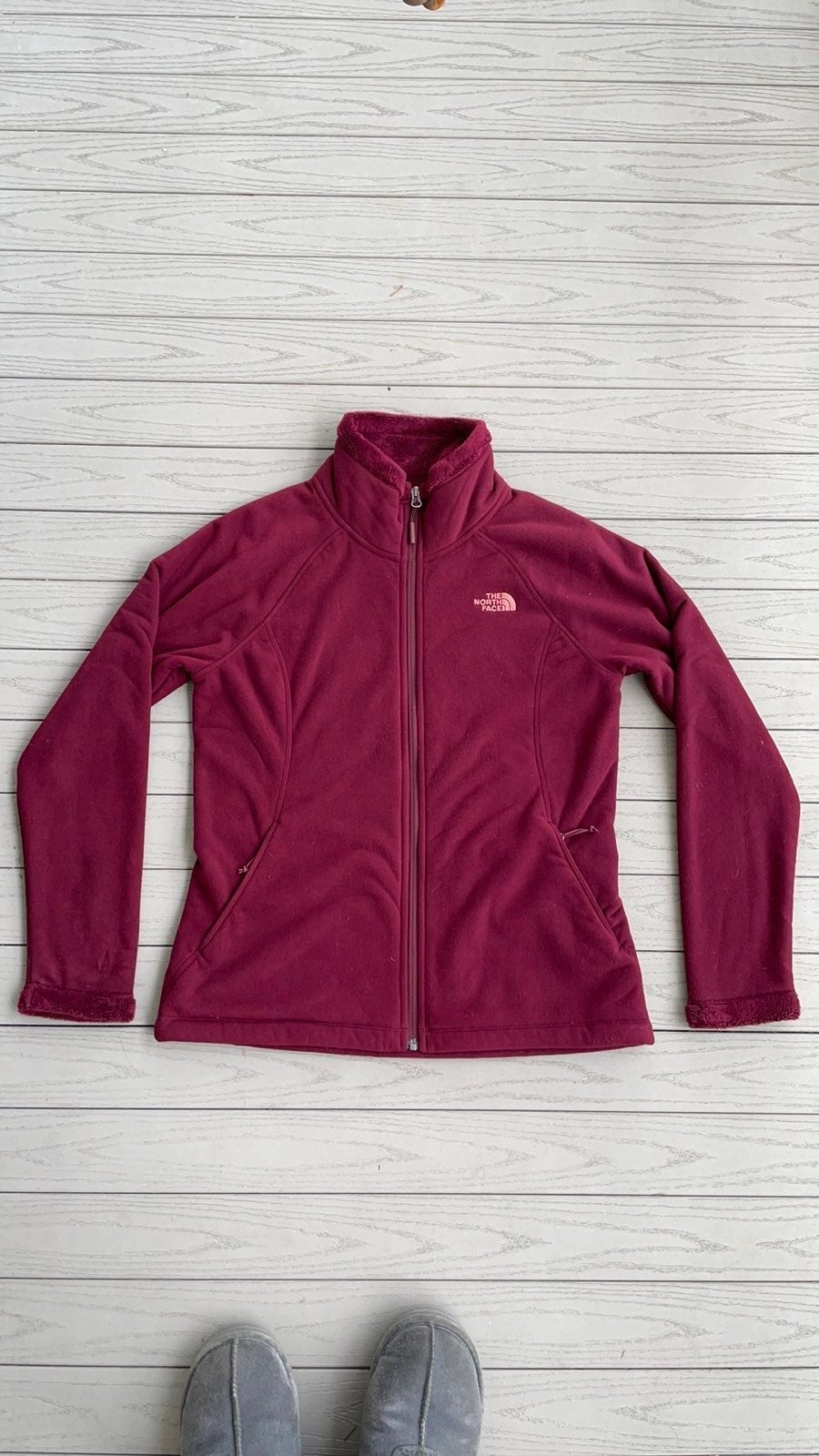 The North Face Maroon Fleece Lined Jacket M
