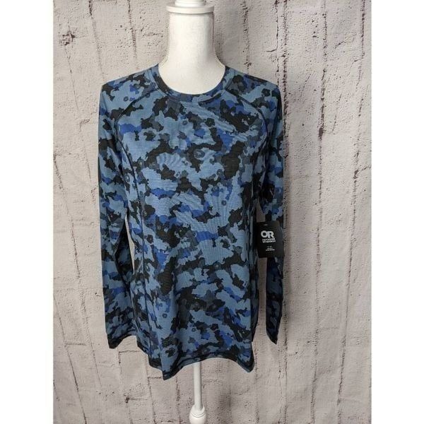 Outdoor Research OR Blue Black Alpine Onset Camo Long Sleeve Top Size L NWT