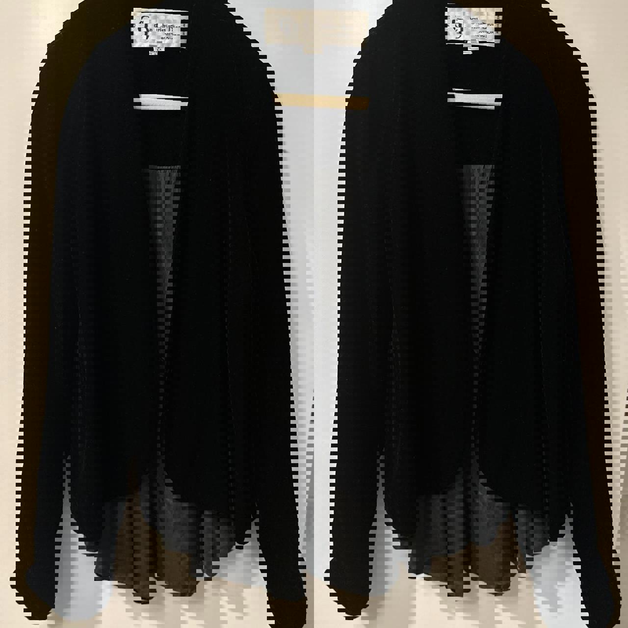 Christian Dior Black velvet jacket with ruffle detail and ruched sleeves