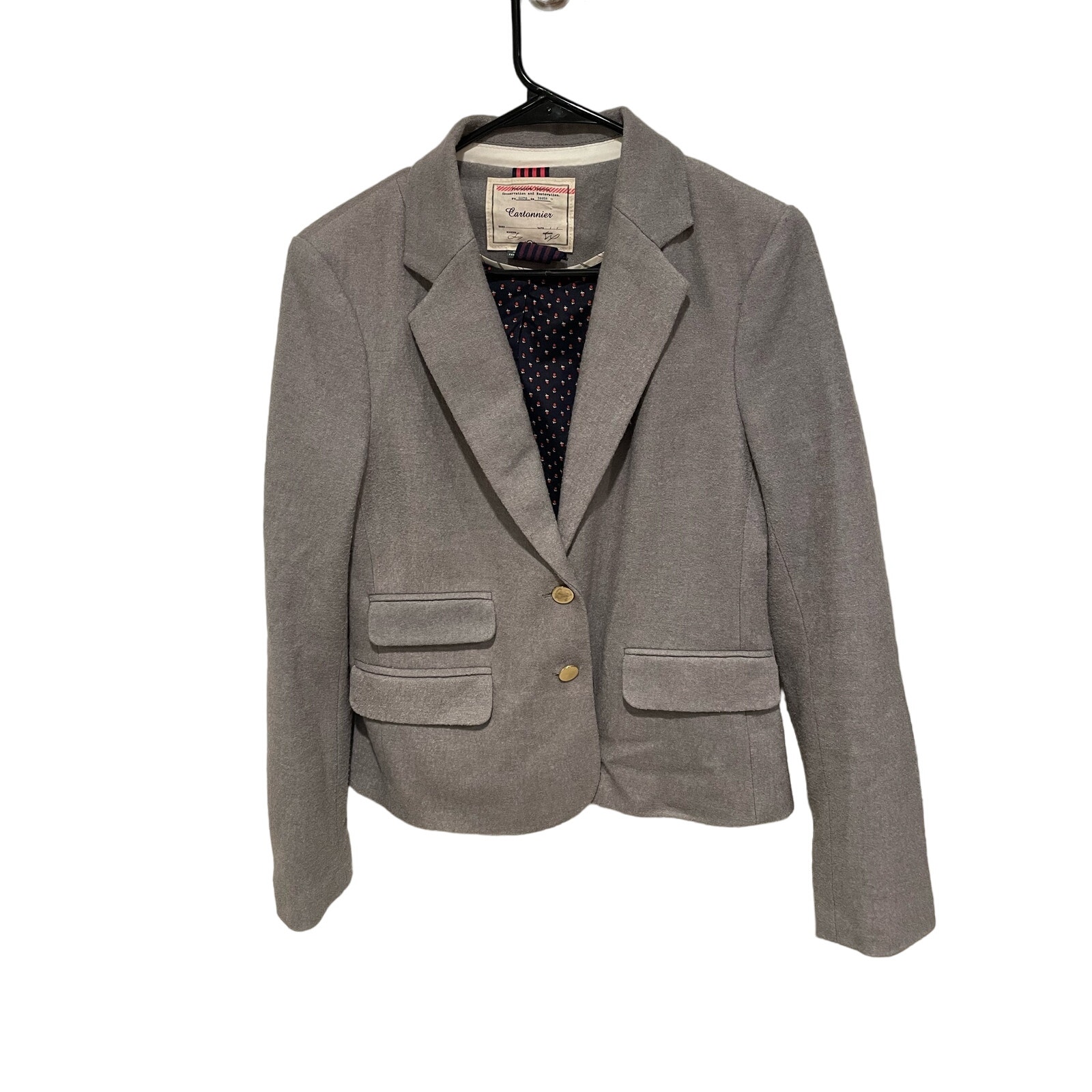 Anthropologie Cartonnier wool grey blazer size 10