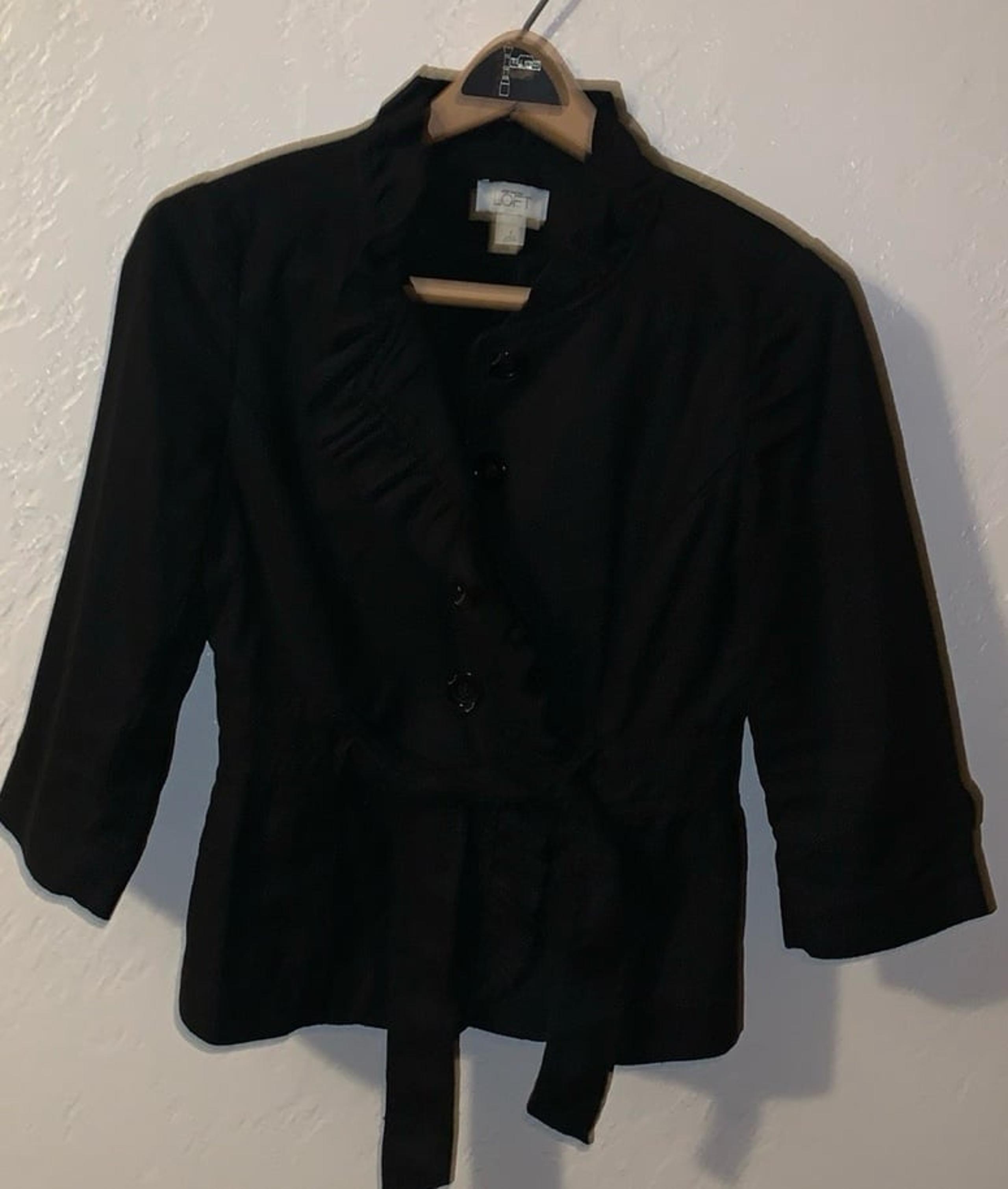 Loft Black Linen Blend Jacket/Blazer