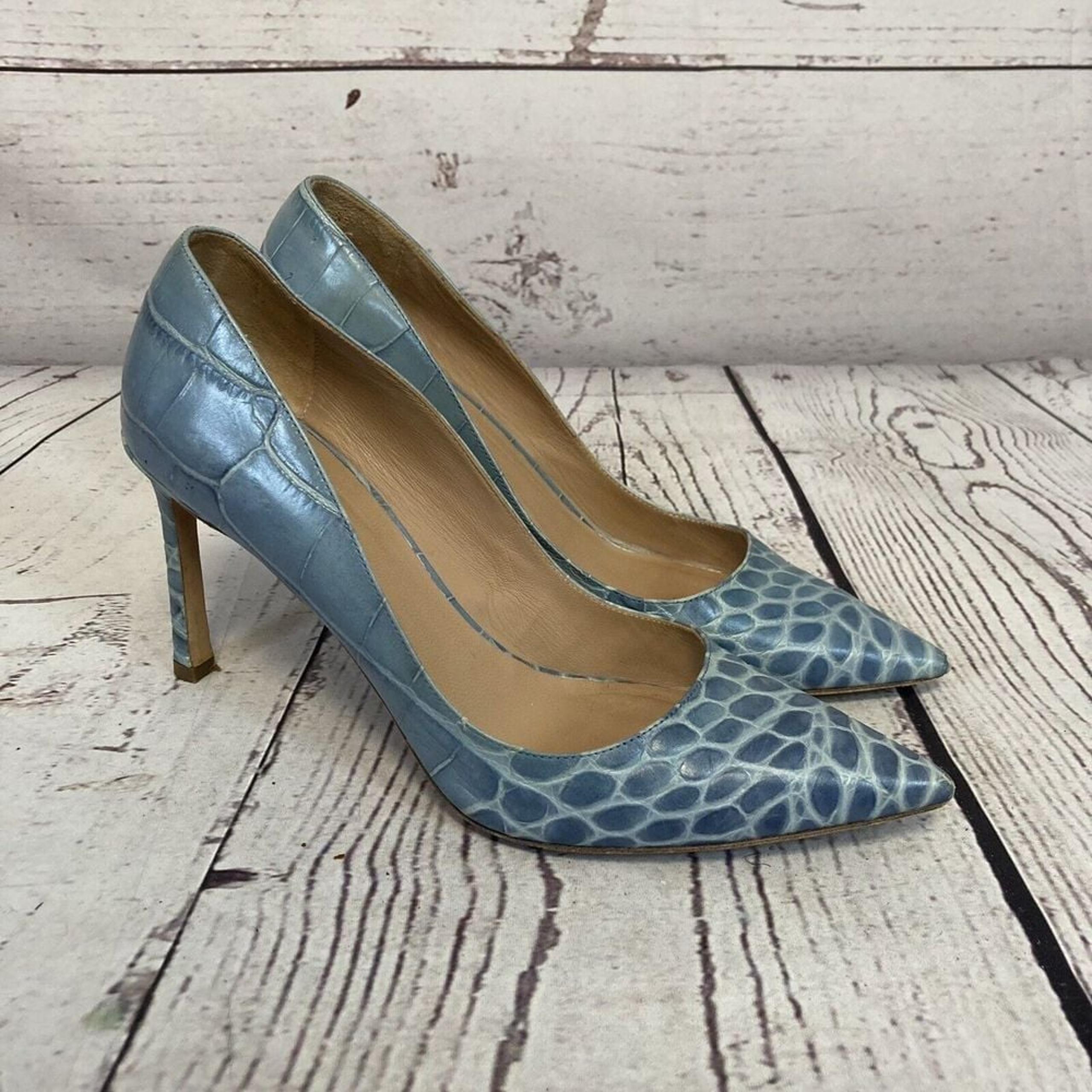 Kurt Geiger London Heels Womens 40.5EU 9.5US Blue Leather Pointed Toe Pump