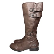Born Dark Brown Leather Riding Boots Women’s Size 7.5 Buckles Atilla B30623