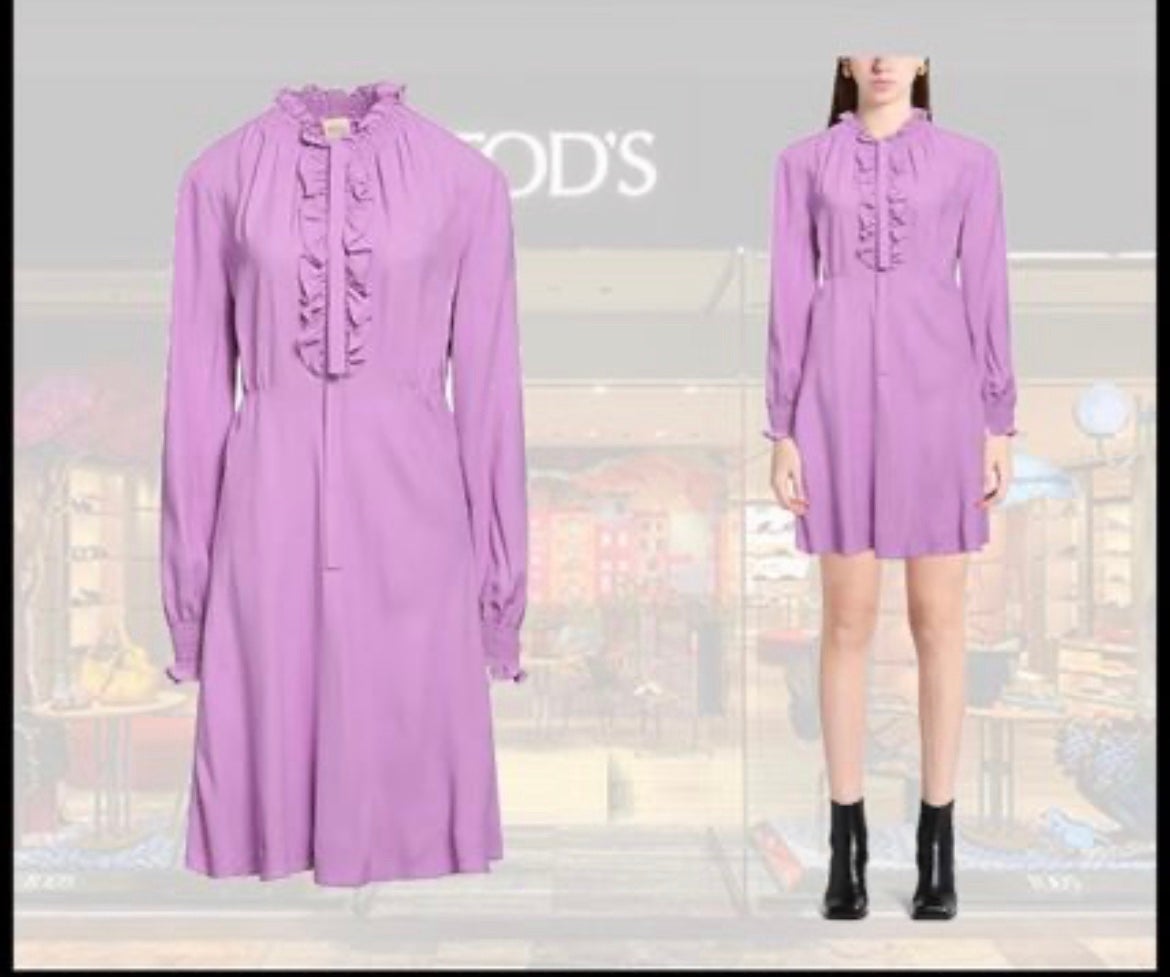 Todd’s 2021 Runway - Purple Violet SILK Dress - XS (0-4 US)
